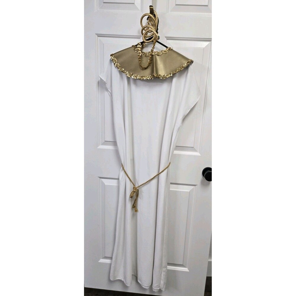 Vintage Global Themes Cleopatra Costume Adult O/S Toga Dress Gold Snake Arm Band